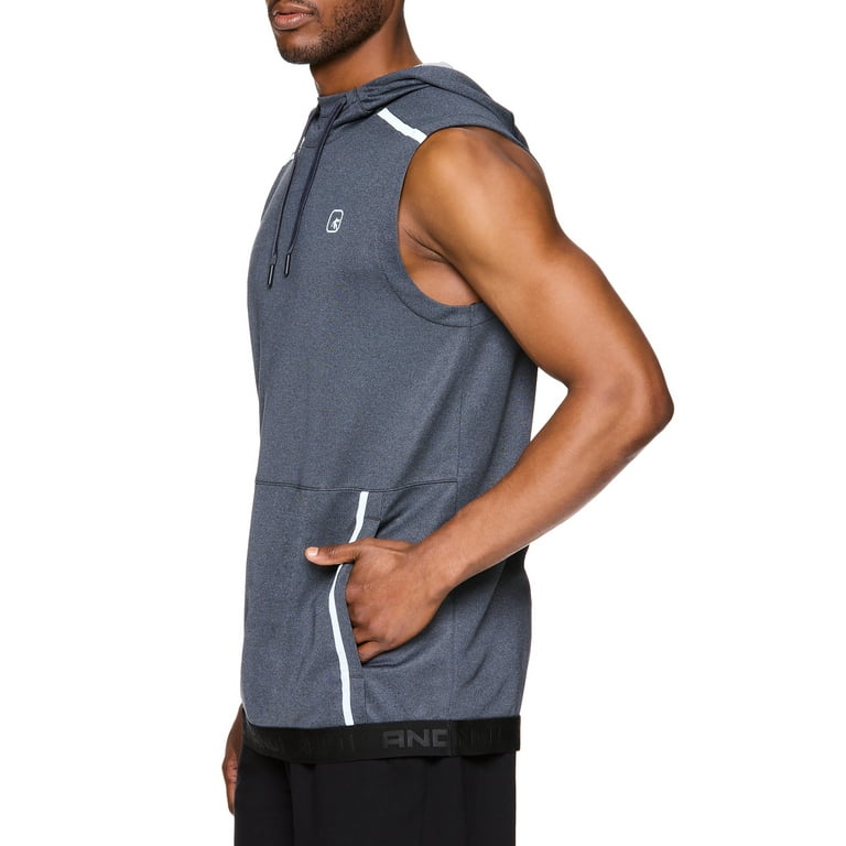 And1 Men's and Big Men's Active Sleeveless Hooded Athletic Top, Up to Size 3XL, Black