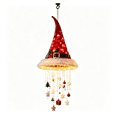 thumbnail image 3 of Lighted Santa Hat Hanging Chandelier, Pre Lit Christmas Santa Hat Decor with Warm LED Lights and Hanging Holiday Charms, Indoor Outdoor Covered Decor, 3 of 5