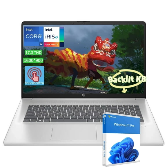 New HP 17.3" HD Touchscreen Laptop,Intel Core i7-1355U,32GB RAM,1TB SSD,Intel Iris Xe Graphics,Webcam,HDMI,Wi-Fi 5,Bluetooth 5, Windows 11 Pro,Silver