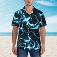 thumbnail image 2 of Pofeuu Lightning Print Hawaiian Shirt for Men Sleeves Casual Button Down Summer Beach Dress Shirts T-Shirts,Medium, 2 of 7
