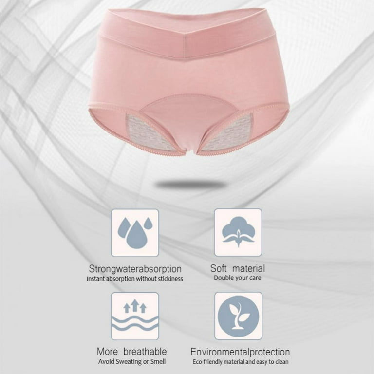 Female Panties,Menstrual Period Leak-proof Underpants,Postpartum Panties,Women  Stretch Briefs,V-shaped Waist Briefs,Full Coverage Sanitary  Pants,Breathable Cotton Panties,3pcs 