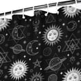 thumbnail image 3 of Black White Sun Moon Planet Star Pattern Shower Curtain 72"x72" ,Bathroom Decorative Shower Curtains Set with 12 Hooks,Modern Waterproof Washable Shower Curtain, 3 of 6