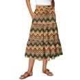 thumbnail image 3 of Women's Bohemian Maxi Skirt, Floral High Waist Drawstring Tiered Skirt, Lightweight Flowy Skirt for Vacation, Beachwear and Festival,Orange,2XL, 3 of 7