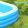 thumbnail image 6 of Inflatable Swimming Pool 120" X 72" X 22" Blow up Pool Full Sized Inflatable Pools Kiddie Toddler Family Backyard Pools for Adults Kids Age 3 + Light Blue, 6 of 6