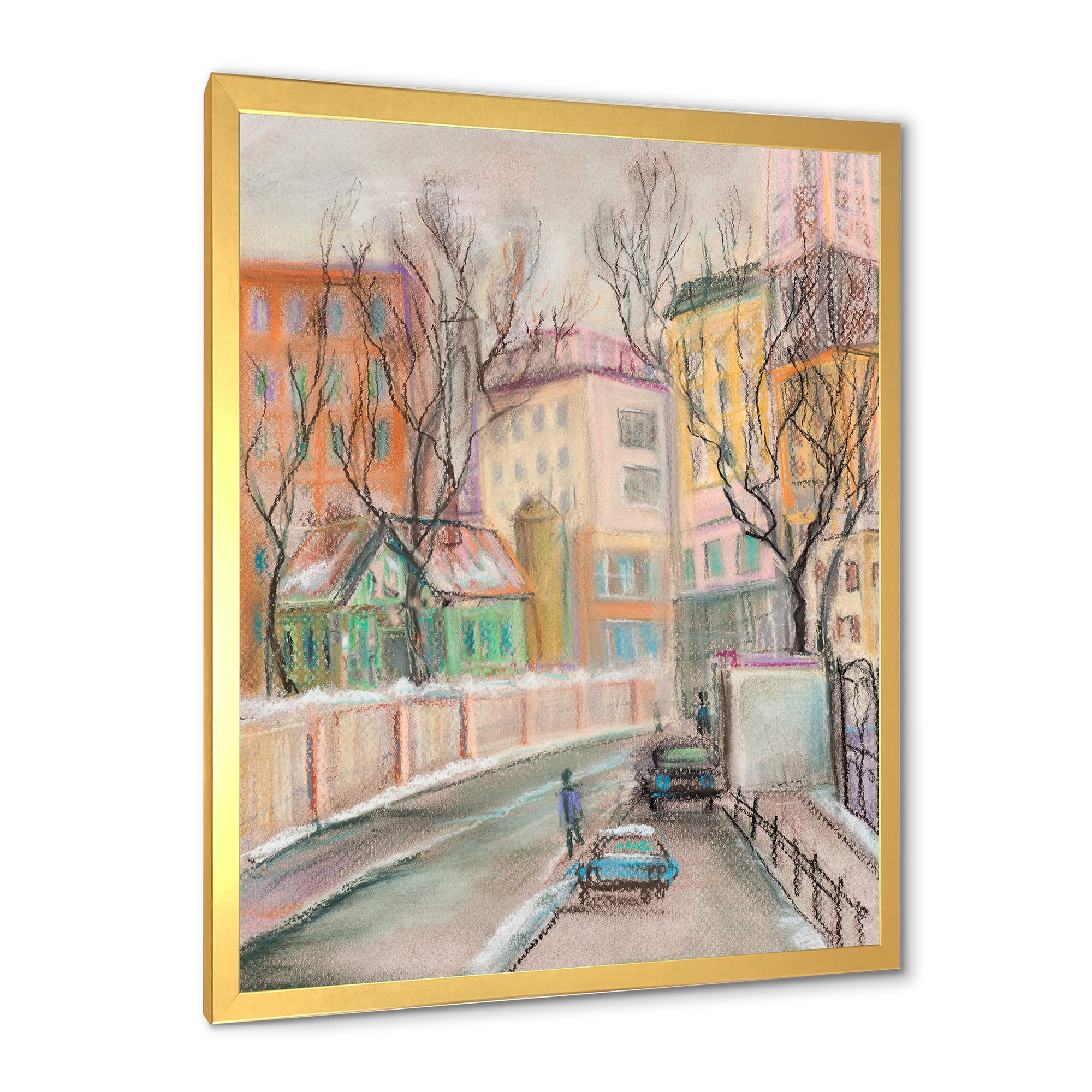 Designart 'Lanes In Moscow Cityscape' Traditional Framed Art Print