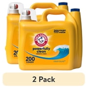 (2 pack) ARM & HAMMER Powerfully Clean Liquid Laundry Detergent Soap, Clean Burst, 200 fl oz, 200 Loads