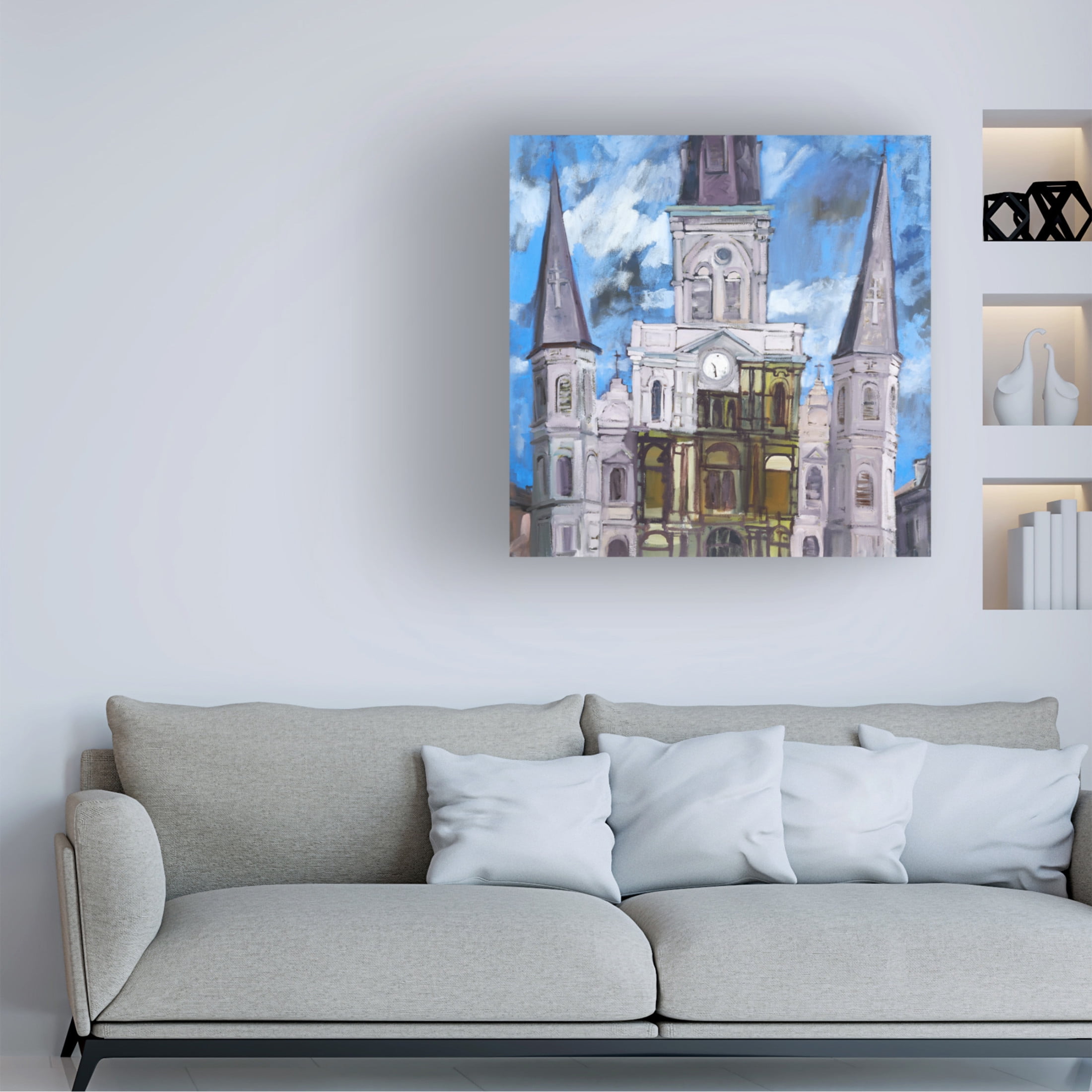 Canvas Wall Art - Erin McGee Ferrell 'Saint Louis Cathedral I' Wall Art for Living Room, Bedroom, or Office Décor by Trademark Fine Art - 18 x 18 Inches