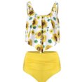 thumbnail image 3 of Soidarity Traje de baño de mujer acolchado Falbala ropa de playa traje de baño portátil de cintura alta para el verano Traje de baño No.10 L, 3 of 4