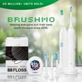 thumbnail image 5 of Brushmo Whitening Replacement Toothbrush Heads Compatible with Philips Sonicare Click-on Handles, Medium-Firm Diamond-Shaped DuPont Bristles, BM668BK, 8-Pack, Black, 5 of 7