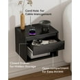 thumbnail image 3 of Floating Nightstand Set of 2, Wall Mounted Bedside Table with Storage Drawer and Open Shelf, Modern Night Stand with Handless Design for Living Room, Bedroom, Dorm, Black, 3 of 12
