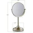 thumbnail image 6 of Ovente 7'' Tabletop Makeup Mirror with Stand, 1X & 7X Magnifier, Spinning Double Sided Round Vanity Mirror, Ideal for Dresser, Bedroom, Office & Bath, Nickel Brushed MNLCT70BR1X7X, 6 of 7
