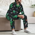 thumbnail image 5 of Mens Pajamas Set, space Dinosaur rocket Button Down Long Sleeve Loungewear Sleepwear Pjs sets for Men, 5 of 5