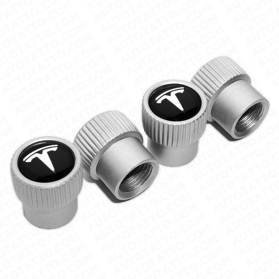 4pcs Universal Fit Tesla Car Wheels Tire Air Valve Caps Stem Dust Cover Gift