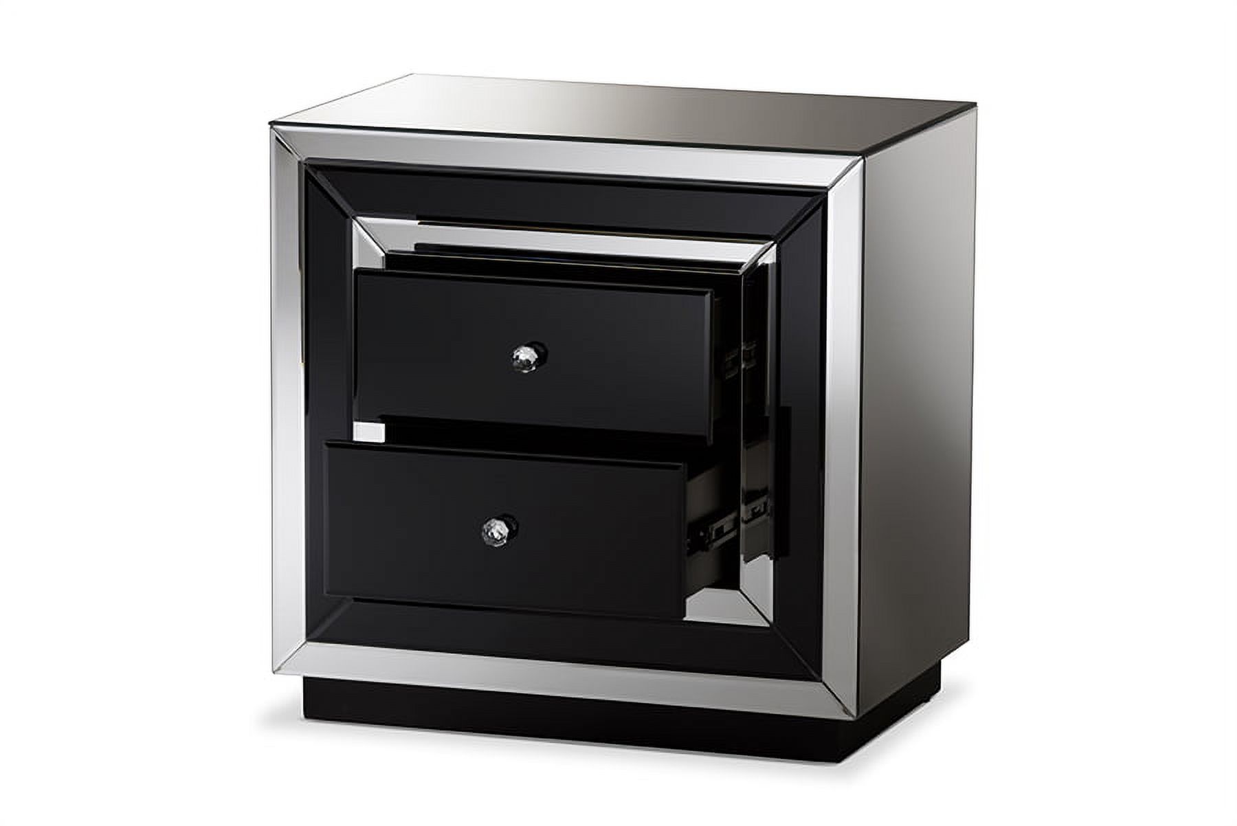 Baxton Studio Cecilia Hollywood Regency Glamour Style Mirrored 2-Drawer End Table