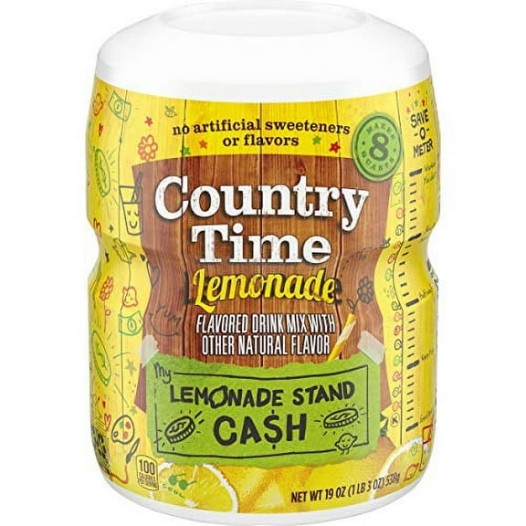 Country Time Lemonade Drink Mix Canister, 19 oz, 3 Pack