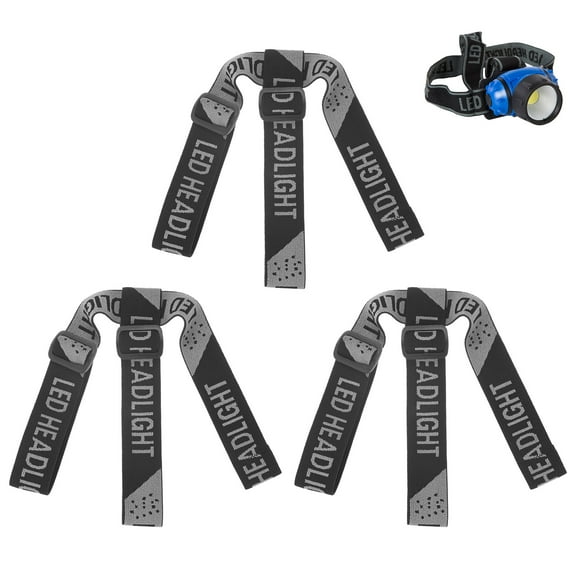 Uxcell 3-Pack Headlamp Strap Replacement Headband, High Elastic Adjustable Belt for Climbing, Black Gray