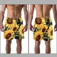 thumbnail image 3 of luoweisi Men's Beach Shorts Quick Dry Swim Trunks with Mesh Lining Sunflower L, 3 of 5