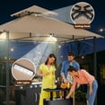 thumbnail image 4 of MASTERCANOPY 8 x 5ft Outdoor BBQ Grill Gazebo with LED Lights and Shelves, Khaki, 4 of 6