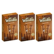 Wasuka Wafer Rolls Snack Cookies Assorted 3 Flavor Mini Pack Cappuccino- 1.8oz (Pack of 3)