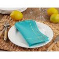 thumbnail image 2 of Fennco Styles Dobby Border Woven Cotton Table Cloth Napkins 18" W x 18" L, Set of 4 - Turquoise Dinner Napkins for Home, Dining Table Décor, Family Gathering, Banquets and Speci, 2 of 5