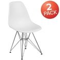 thumbnail image 4 of BizChair 2 Pack White Plastic Chair with Chrome Base, 4 of 14