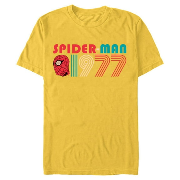 Marvel Spider-Man: Beyond Amazing 1977 Retro Classic - Short Sleeve Blended T-Shirt for Adults - Customized-Yellow