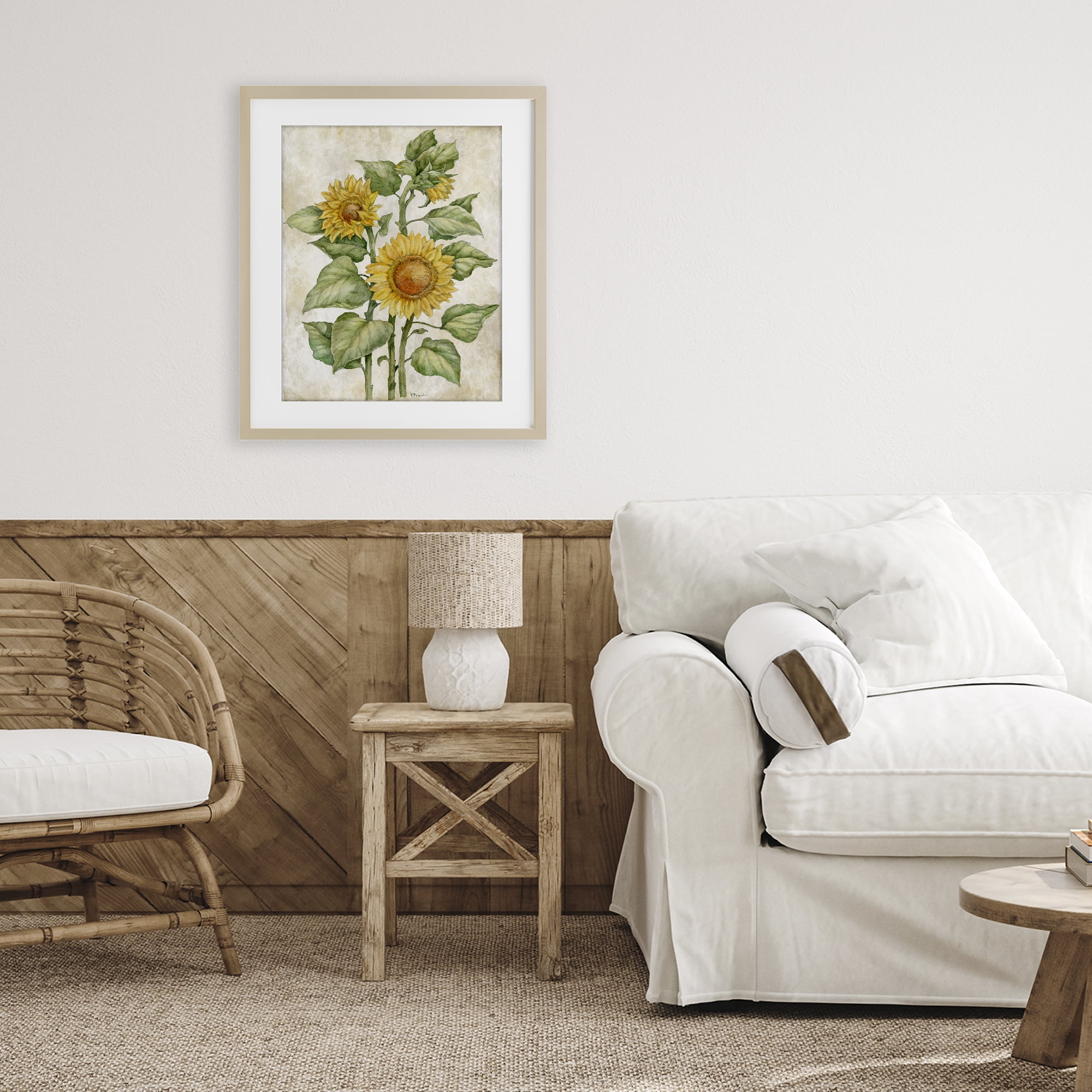 Stupell Industries Floral Journal Sunflower Birch Framed Print Under Glass, design by Paul Brent