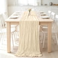 thumbnail image 6 of Yhmxh Cheesecloth Table Runner 35"x118", Boho Table Runner Decor Soft Gauze Rustic Wrinkle Wedding Table Decor for 10ft Table Birthday Party, Baby Shower, Bridal Shower, Home & Event Decor, 6 of 6