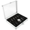 thumbnail image 1 of Domqga 1Pc 6/12 Grid Slots Aluminum Rectangle Watch Jewellery Display Storage Organizer Box Case New, Watch Box, Aluminum Watch Box, 1 of 6