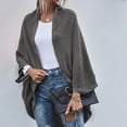 thumbnail image 2 of Lovskoo 2024 Cardigan Sweaters for Women Open Front Spring and Fall Solid Color Long Sleeved Pocket Shirt Loose Lapel Oversized Winter Outerwear Tops Gray, 2 of 5