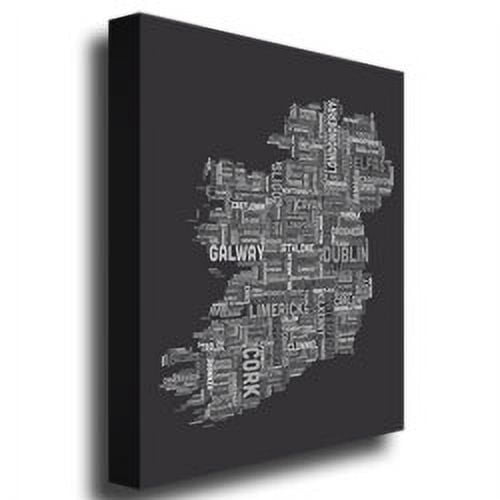 Trademark Art "Ireland City Map V" Canvas Wall Art by Michael Tompsett
