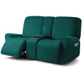 thumbnail image 1 of Funda para sofá de dos plazas ULTICOR Jacquard de 8 piezas, color verde azulado, 1 of 6