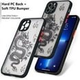 thumbnail image 3 of Compatible with iPhone 13 Pro Case Fashion Cool Dragon Animal 3D Pattern Design Frosted PC Back Soft TPU Bumper Shockproof Protective Case Cover for iPhone 13 Pro, Black, 3 of 7