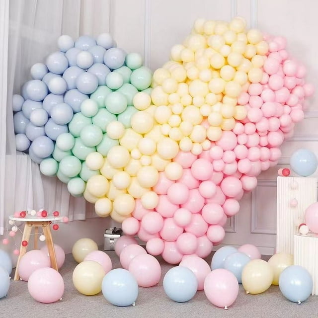 Globo macarrón de 10 pulgadas, globo de látex de color grueso de 2,2 g, diseño de escena de fiesta de cumpleaños
