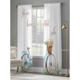 thumbnail image 5 of Spring Sheer Curtains 108 Inches Long 2 Panels Set, Window Sheer Curtains for Living Room/Bedroom, Farmhouse Bicycle Botanical Floral Flowers Light Filtering Rod Pocket Curtain 52''x108''x2, 5 of 8