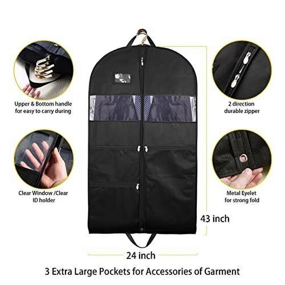 Garment Bags for Travel Heavy Duty 43" Hanging Suit Bag for Men Double Sides ...