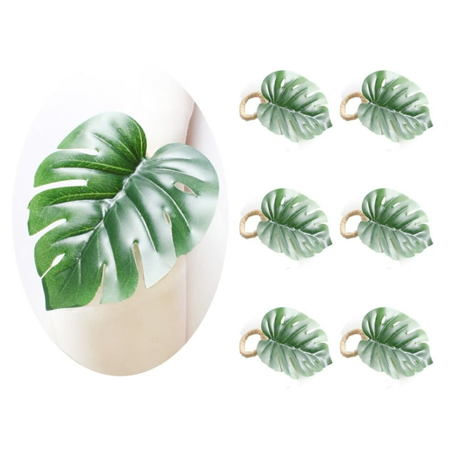 Juego de 12 servilleteros de hojas verdes, soportes para servilleteros para decoración formal/informal de mesa de comedor... (paquete de 12)