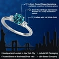 thumbnail image 2 of Gem Stone King 14K White Gold London Blue Topaz and White Topaz Engagement Ring for Women | 1.61 Cttw | Round 6.5MM | Gemstone November Birthstone | Size 7, 2 of 6
