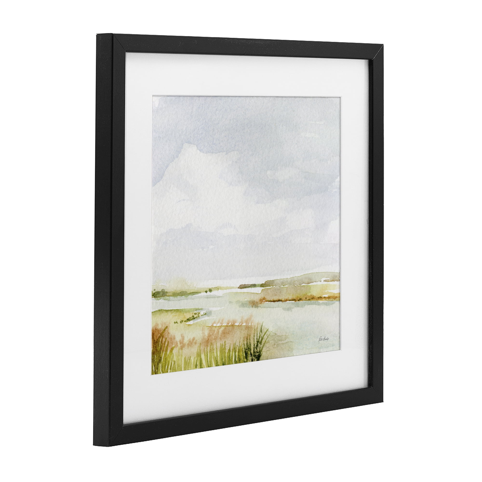 Stupell Industries Delicate Marsh Painting Black Framed Print Under Glass, design by Patti Bishop