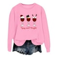 thumbnail image 1 of VBARHMQRT Chandail Grande Taille pour Femmes Automne/hiver Mode Chandail de Noël Imprimé Verre Col Rond, 1 of 3
