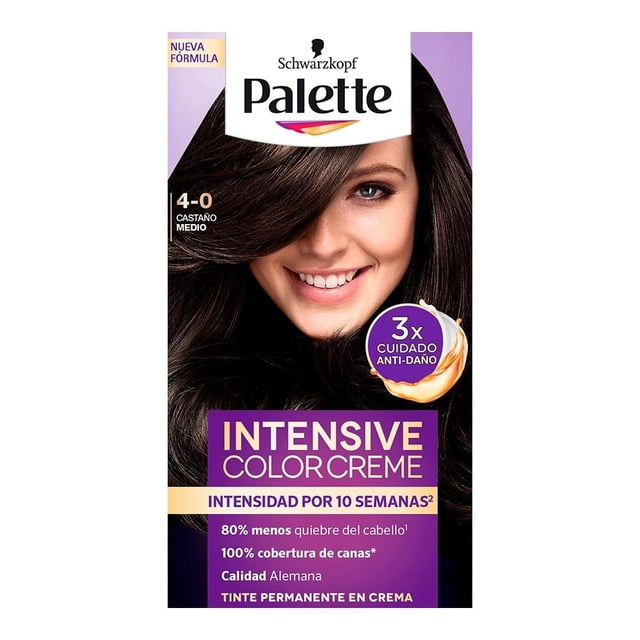 Tinte para cabello Palette Intensive Color Creme Kit Castaño Medio 4-0 50ml
