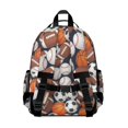 thumbnail image 3 of Football and Rugby Navy Pattern Cute School Backpack Bag for School with Padded Back and Adjustable Shoulder Straps 15.25"x11.5"x5.25", 3 of 5
