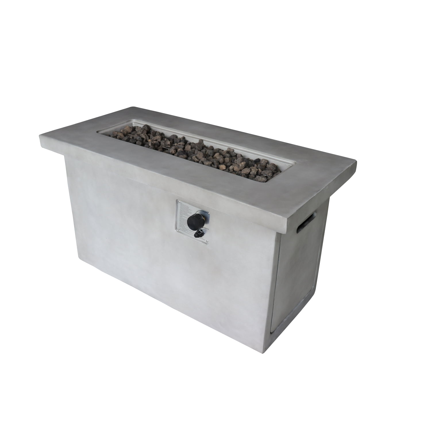 Miekor Furniture 24" H Concrete Propane/Natural Gas Outdoor Fire Pit Table 02094