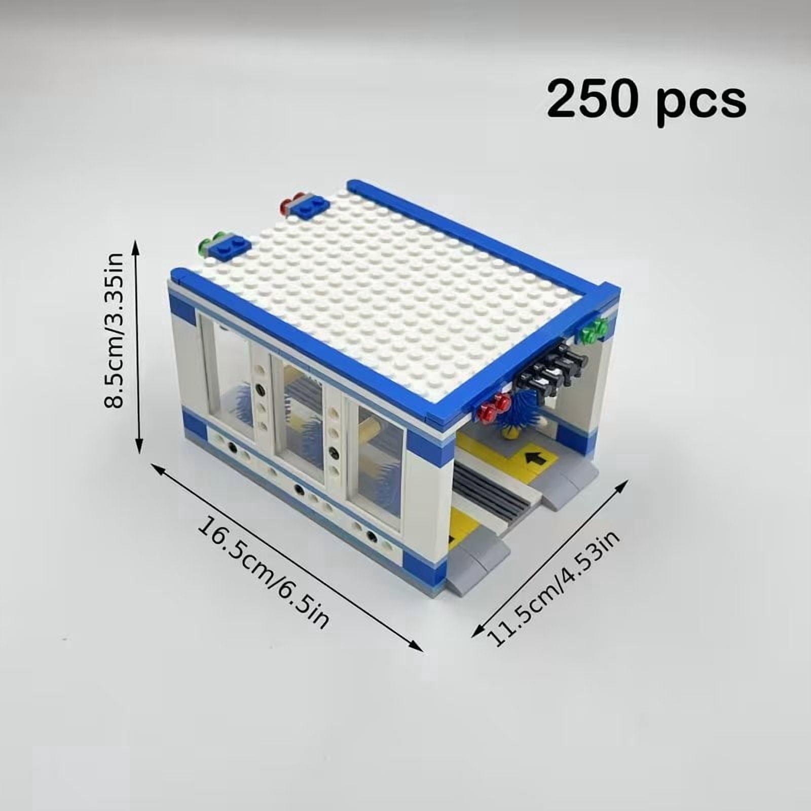 250PCS City Building Block Toy Car Wash Station DIY Assembly Mini Street Scene Model Building Kit for Kids and Adults