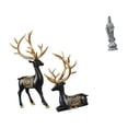 thumbnail image 6 of Dualoai Reindeer Elk Resin Sculpture and Guan Yin Stone Ornament Artwork Collection Deer Figurine Feng Shui Chinese Female Buddha Statue for Cabinet Tabletop Wedding Housewarming Desk, 6 of 8