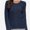 Navy blue, variant on Women's Long Sleeve Button-Down Cardigan - Classic Crew Neck Knit Sweater