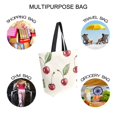 thumbnail image 7 of FORMRS Womens Canvas Tote Bag with Zipper Inner Pocket Shoulder Handbag, Beige Cherry, 7 of 7