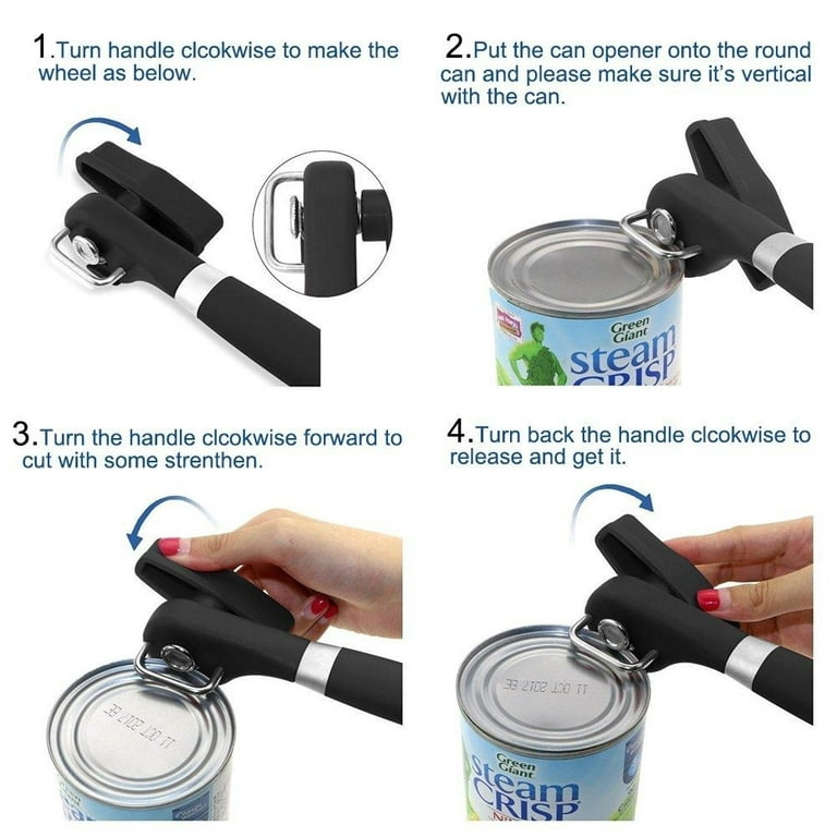 MACOIOR Can Opener,Manual Can Opener,Smooth Edge Safety Can Opener,Ergonomic