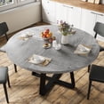 thumbnail image 4 of Kojooin Table à Manger Ronde pour 4 à 6, Table de Cuisine Style Ferme de 47,2 Po avec Rangement pour Salle à Manger Ou Appartement, 4 of 9