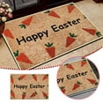 Linjieee Foot of Bed Blanket Easter Line Bunny Floor Mat Velvet Happy